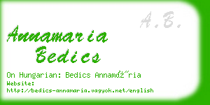 annamaria bedics business card